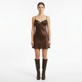 Seraphina | Lace Detail Satin Slip Dress Mini Party Evening