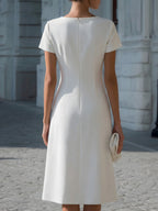 Zara | Women Pleated A-Line Short Sleeve Dress Smart Casual