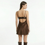 Seraphina | Lace Detail Satin Slip Dress Mini Party Evening