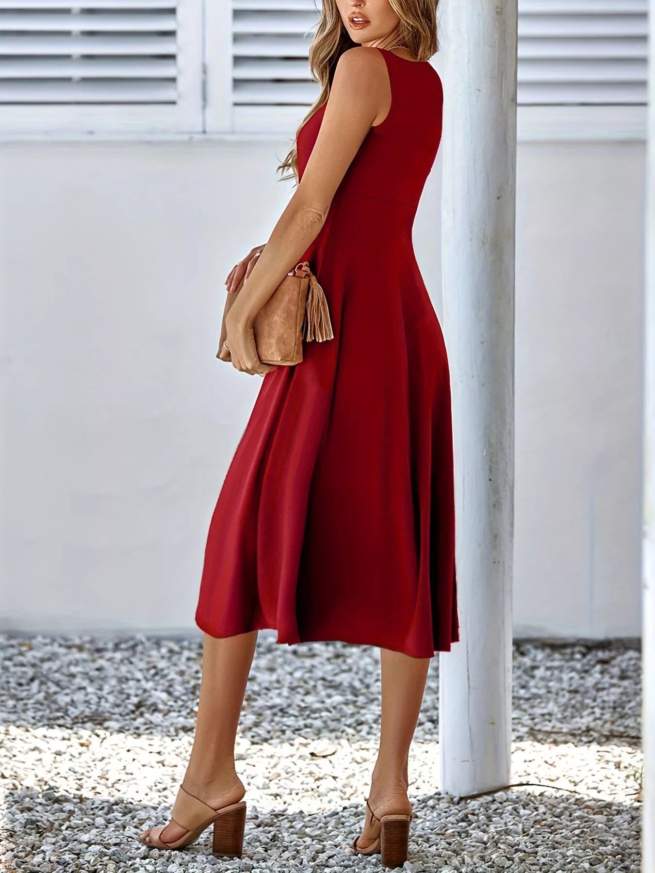 Verena | Long Sleeve Midi Dress In Timeless A-Line Silhouette