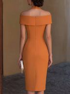 Margaux | Halter Ruched Wrap Midi Wedding Guest Dress