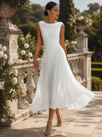 Cordelia | Sleeveless Pleated Midi Dress For Weddings & Events