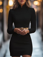 Georgiana | Belted High-Neck Garden Party Dress