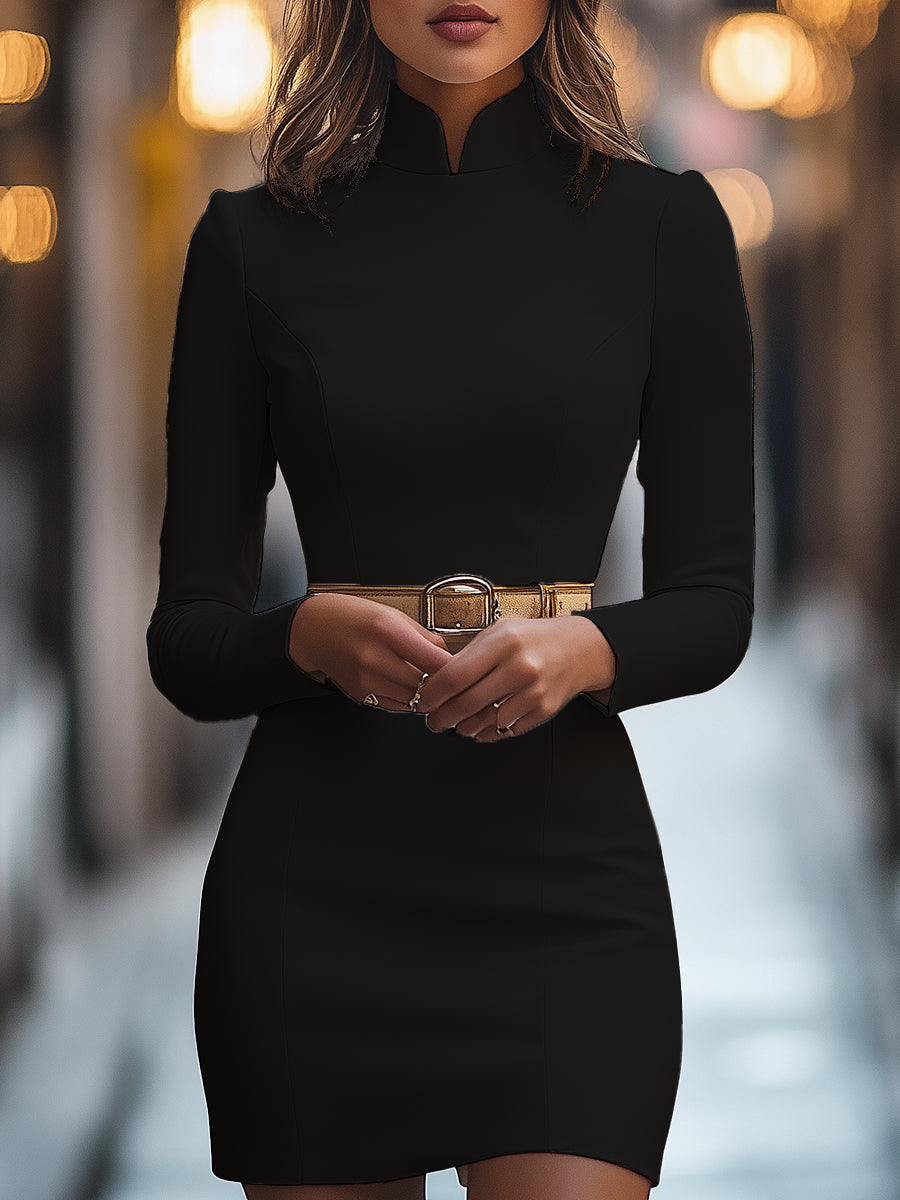 Georgiana | Belted High-Neck Garden Party Dress