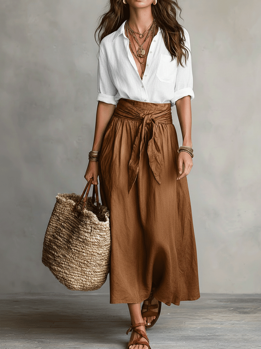 Ghislaine | Bohemian Flowy Skirt Top Co-Ord Outfit Set