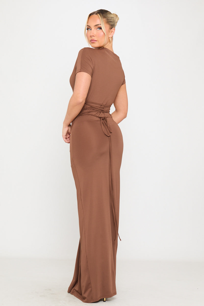 Nadia | Draped Asymmetric Ruched Bodycon Maxi Dress