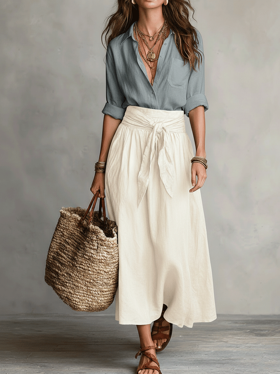 Ghislaine | Bohemian Flowy Skirt Top Co-Ord Outfit Set