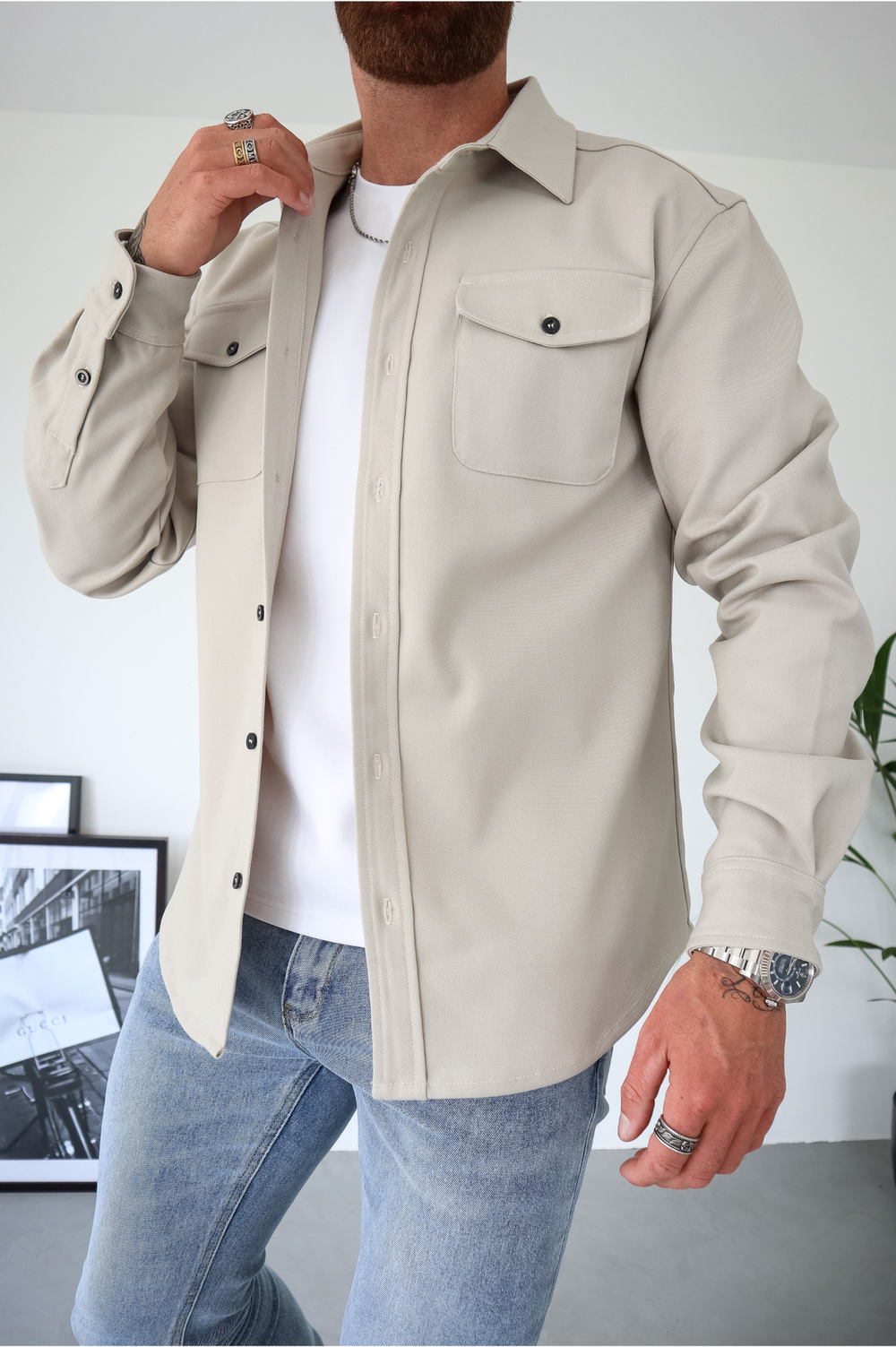 Tatiana | Button Up Overshirt Jacket with Chest Pockets