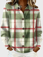 Sidonie | Oversized Plaid Cardigan Sweater for Autumn Layering