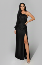 Lucienne | Alemais One Shoulder Satin Maxi Dress