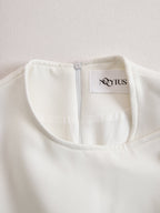 Eulalie | Buttoned Dress Coat Wedding Guest White Tailored
