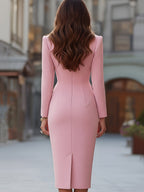 Anouk | Tailored Pencil Dress Coat Garden Party Zip-Front Midi
