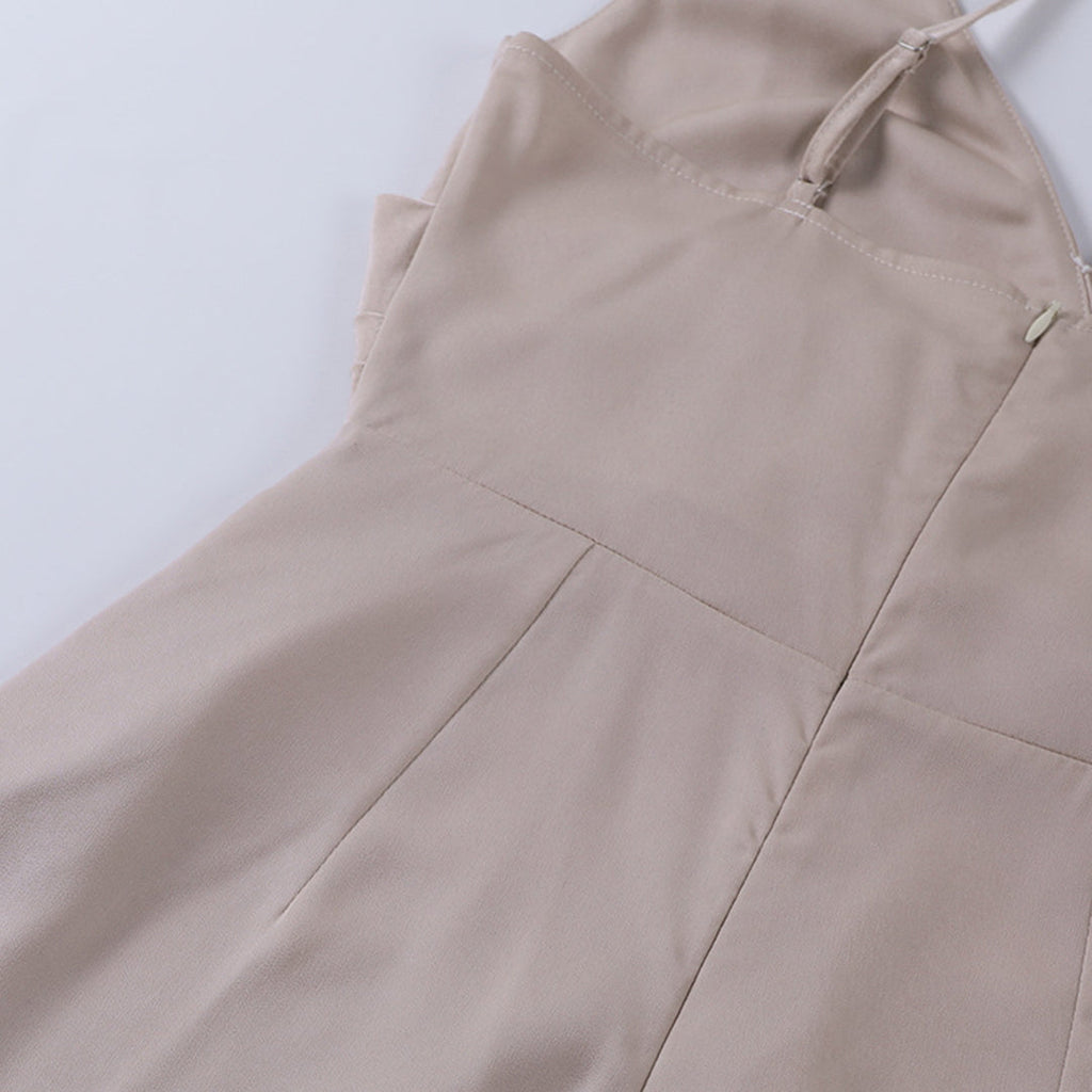 Anouk | Draped Cowl Neck V-Neck Midi Dress