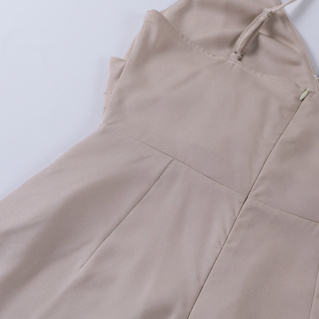 Anouk | Draped Cowl Neck V-Neck Midi Dress