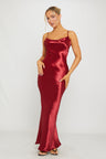 Francesca | Cowl Neck Satin Maxi Dress Evening Occasion