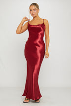 Francesca | Cowl Neck Satin Maxi Dress Evening Occasion