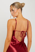 Francesca | Cowl Neck Satin Maxi Dress Evening Occasion