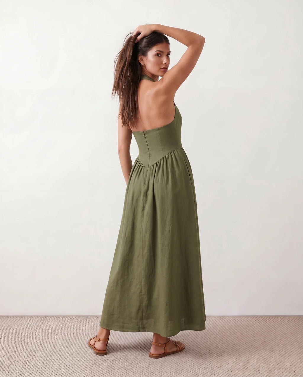 Beatrix | Corset Halter Bandage A-Line Maxi Evening Dress