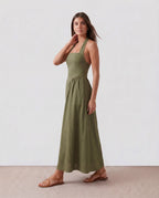 Beatrix | Corset Halter Bandage A-Line Maxi Evening Dress