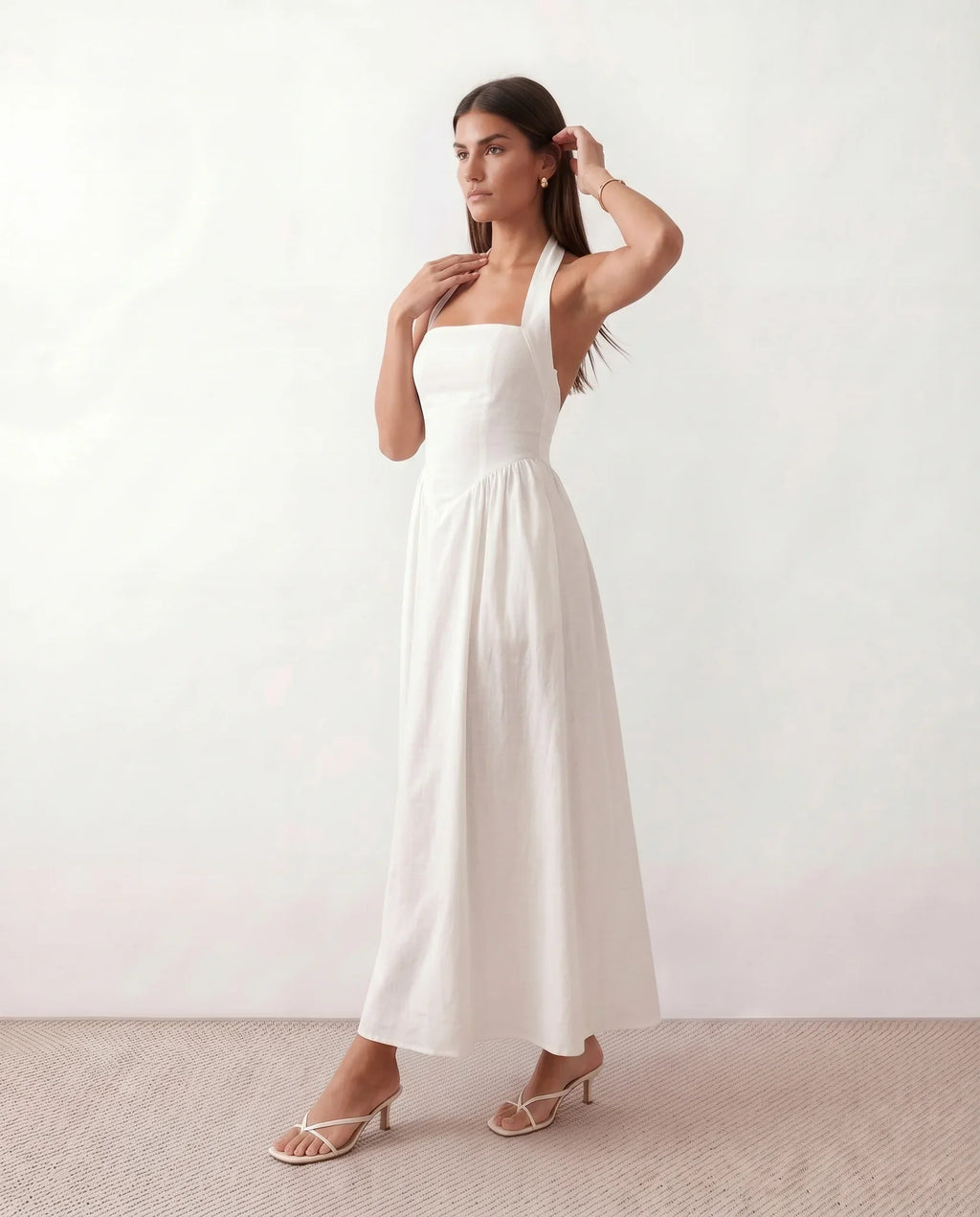 Beatrix | Corset Halter Bandage A-Line Maxi Evening Dress