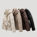 Tatiana | Black Cropped Puffer Coat Jacket With Hood
