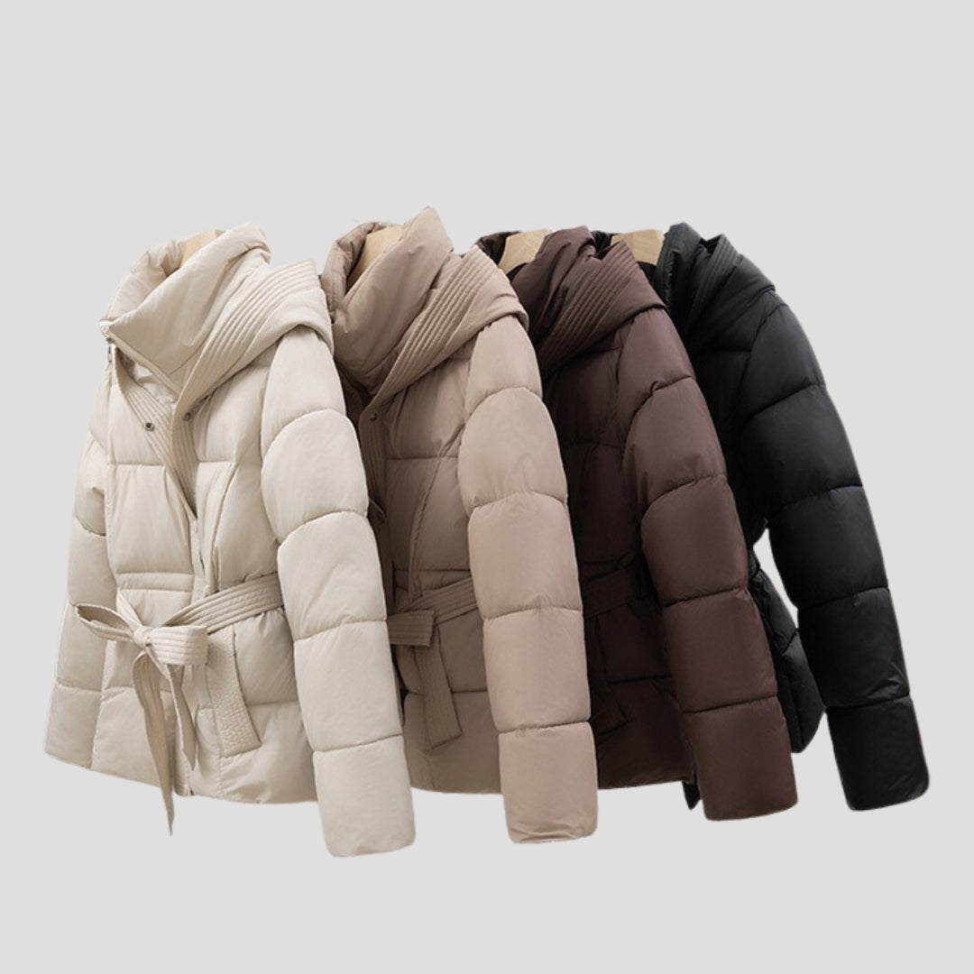 Tatiana | Black Cropped Puffer Coat Jacket With Hood