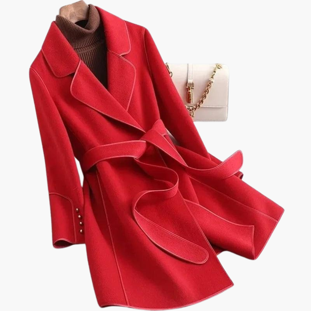 Tamsin | Double Breasted Wool Blend Wrap Coat Women