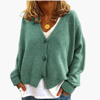 Ingrid | Womens Knit Cardigan Top With Button Front Relaxed Fit