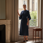 Felicity | Wide Sleeve Wrap Midi Dress For Weddings & Occasions