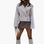 Lucienne | Cropped Leather Jacket For Smart Casual Style