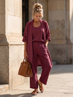Giselle | Three Piece Relaxed Wide Leg Co-Ord Set