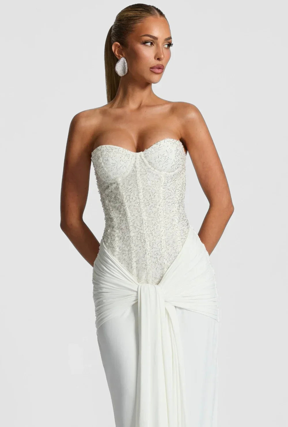 Mirabelle | Corset Strapless Maxi Dress In Elegant Evening Style