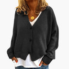 Ingrid | Womens Knit Cardigan Top With Button Front Relaxed Fit
