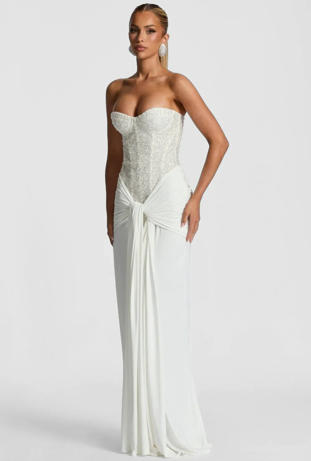 Mirabelle | Corset Strapless Maxi Dress In Elegant Evening Style