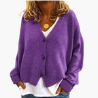 Ingrid | Womens Knit Cardigan Top With Button Front Relaxed Fit