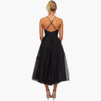 Sylvie | White Tulle Maxi Dress With Tiered Skirt And Straps