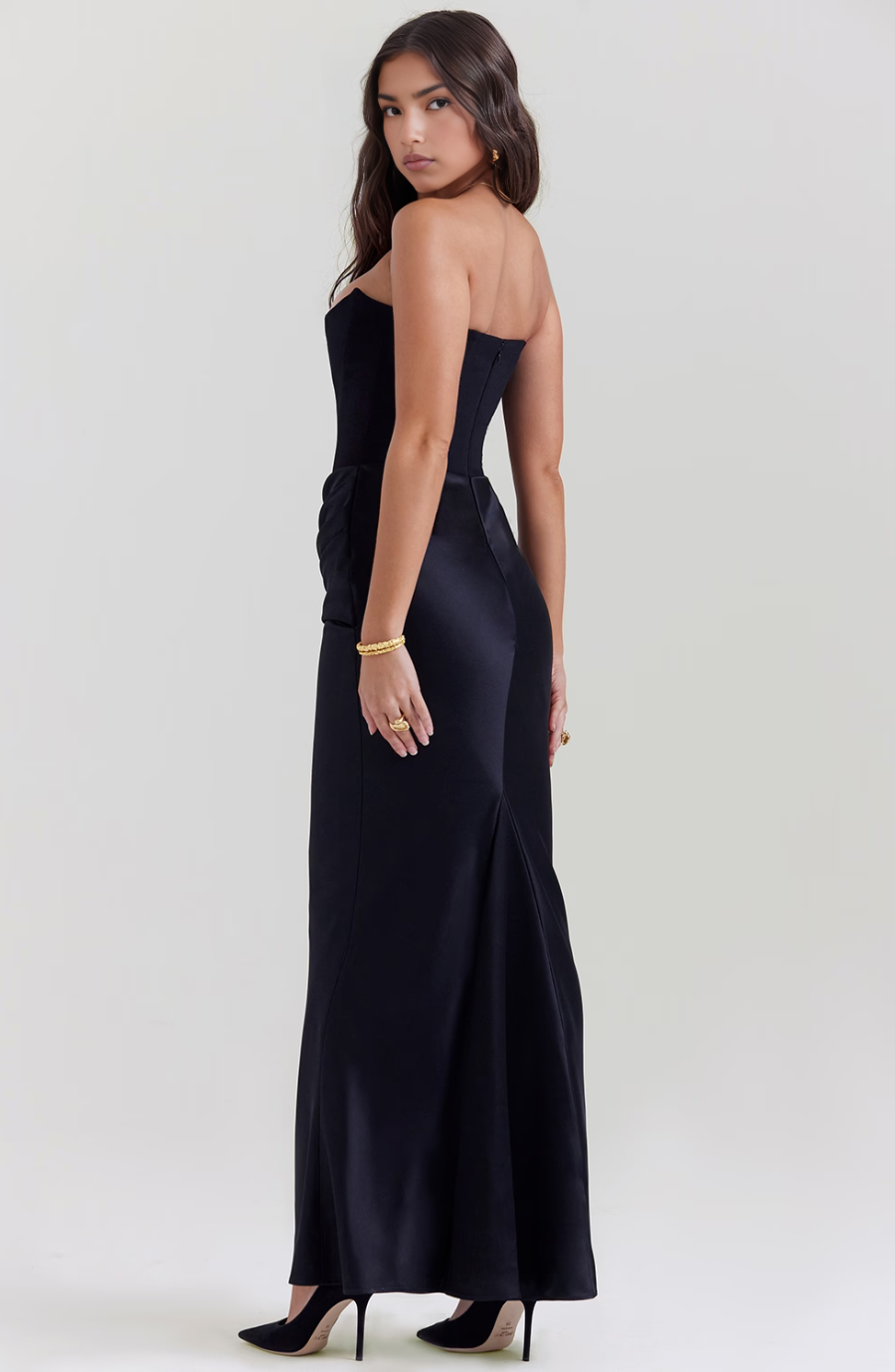 Isadora | Black Corset Maxi Dress Evening Gown