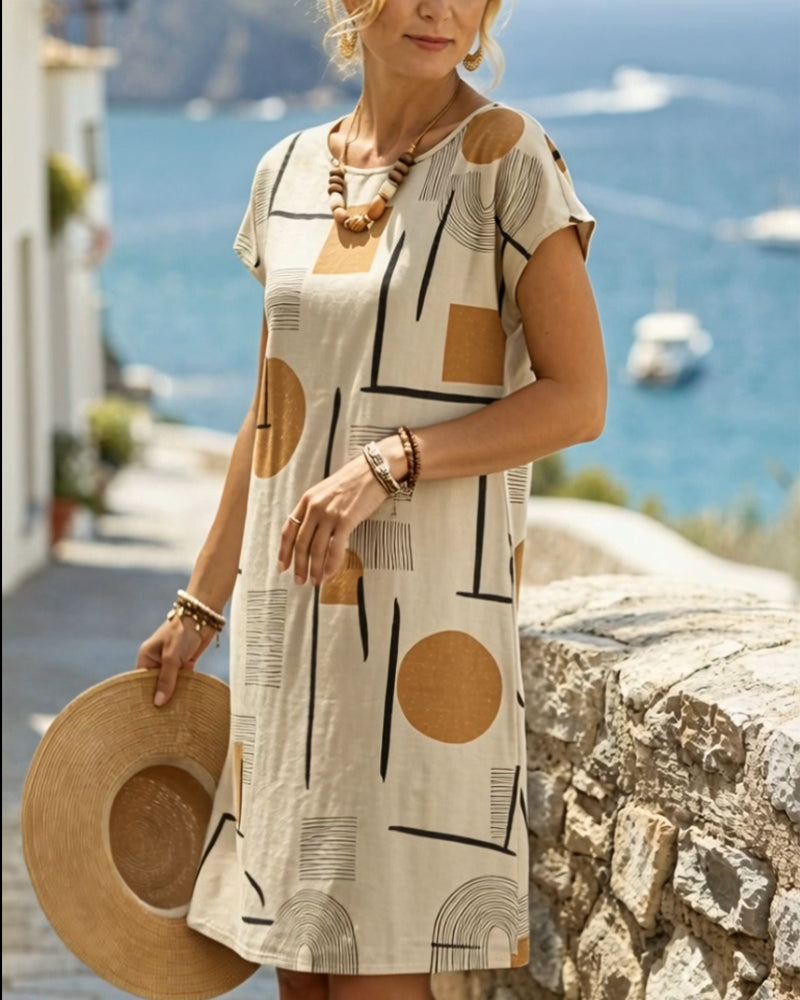 Eloise | Geometric House Dress for Garden Party Occasions
