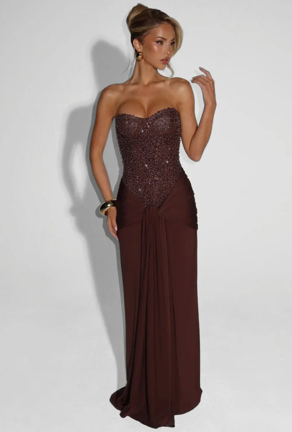 Mirabelle | Corset Strapless Maxi Dress In Elegant Evening Style