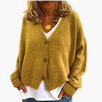 Ingrid | Womens Knit Cardigan Top With Button Front Relaxed Fit