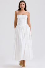 Quintessa | Corset Spaghetti Strap Midi Dress Summer Garden