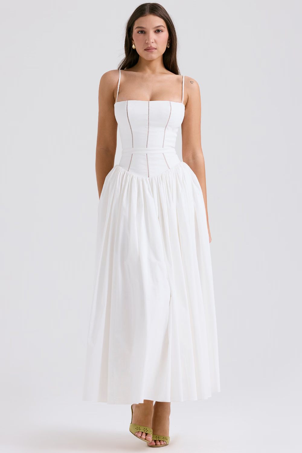 Quintessa | Corset Spaghetti Strap Midi Dress Summer Garden
