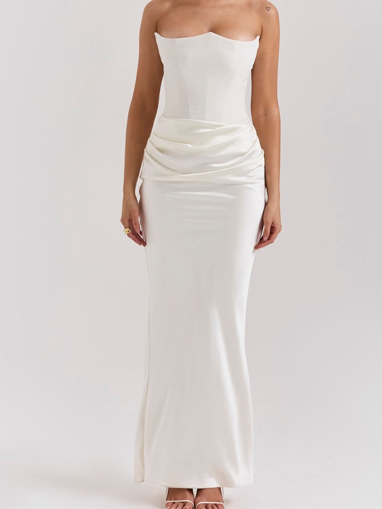 Cordelia | Red Corset Dress Strapless Bodycon Cocktail