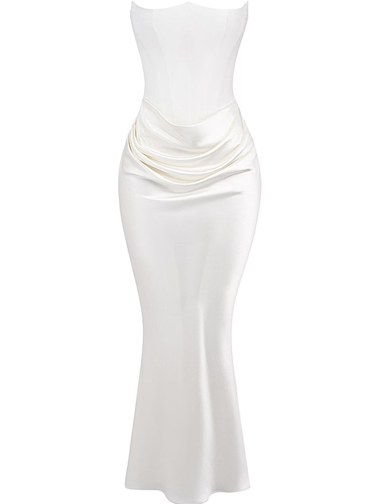 Cordelia | Red Corset Dress Strapless Bodycon Cocktail