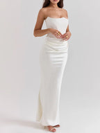 Cordelia | Red Corset Dress Strapless Bodycon Cocktail