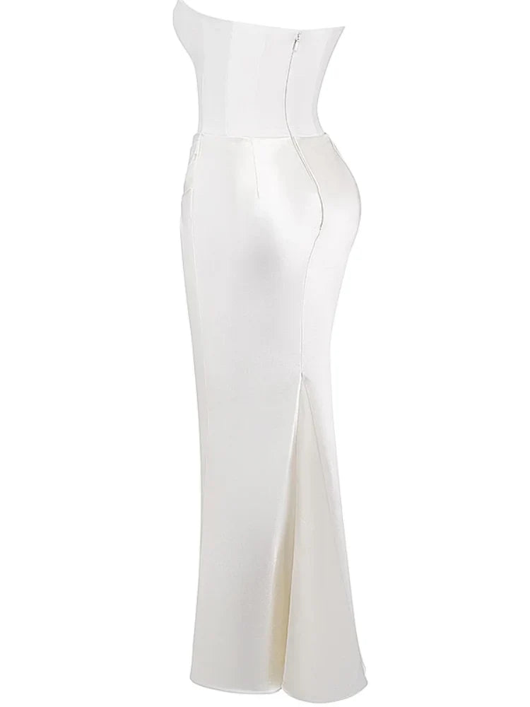 Cordelia | Red Corset Dress Strapless Bodycon Cocktail