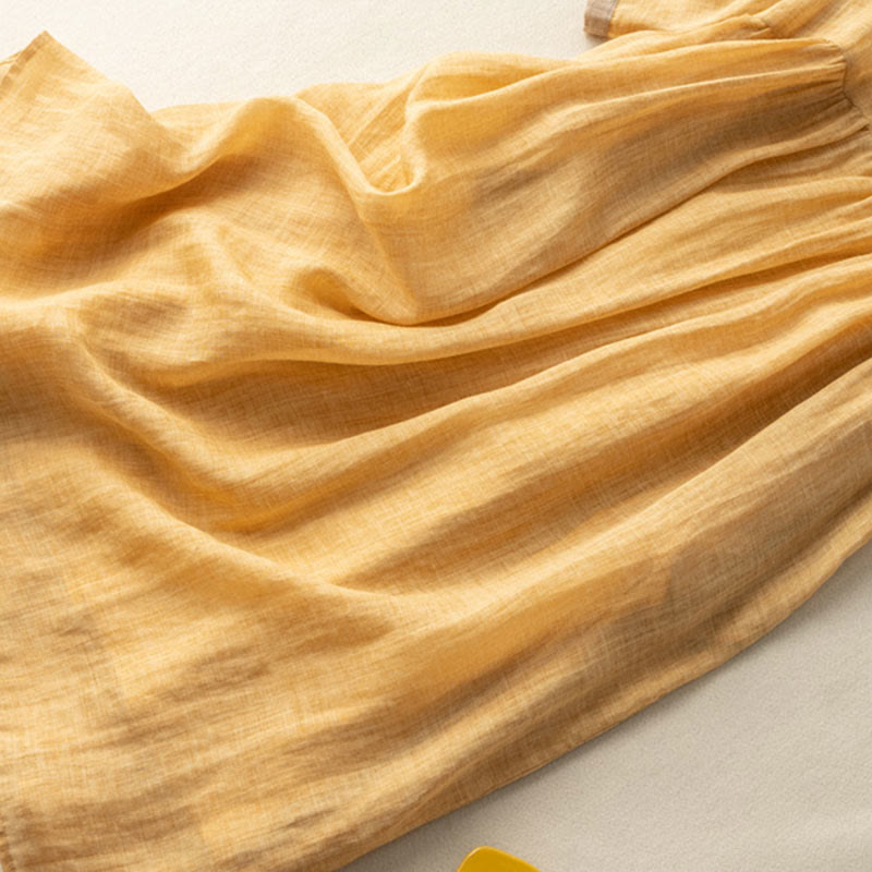 Mathilde | Embroidered Linen House Dress Midi