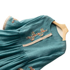 Mathilde | Embroidered Linen House Dress Midi