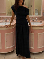 Rosanna | One-Shoulder Ruched Evening Maxi Dress