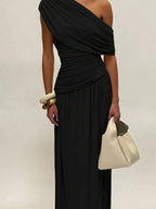 Rosanna | One-Shoulder Ruched Evening Maxi Dress